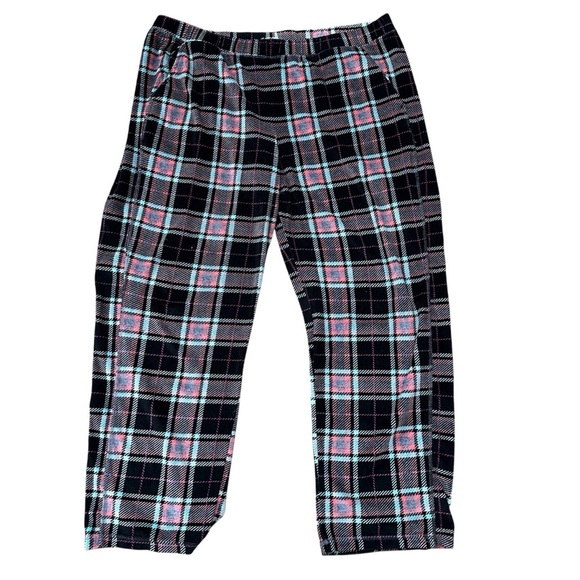 Cuddl Duds Climate Right Women’s Pink & Black Fleece Pajama Pants Sz L GUC - Picture 1 of 6